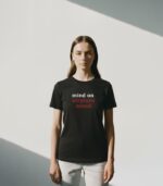 Black Women Crew Neck Graphic T-shirt