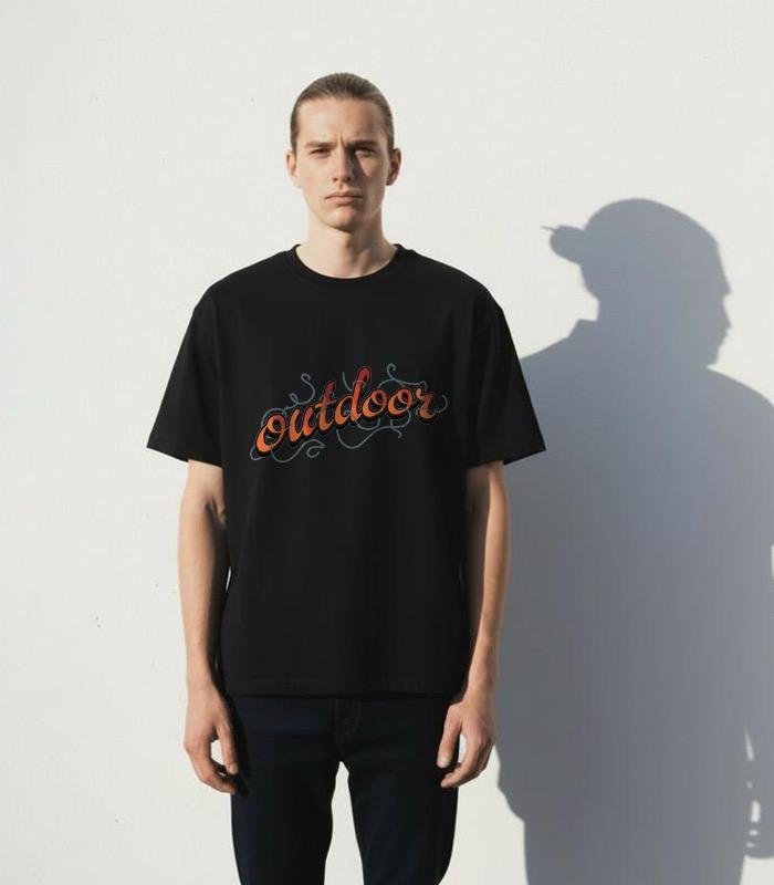 WhatsApp Image 2026-01-07 at 7.40.55 PM Black Drop shoulder T-shirt - Image 1